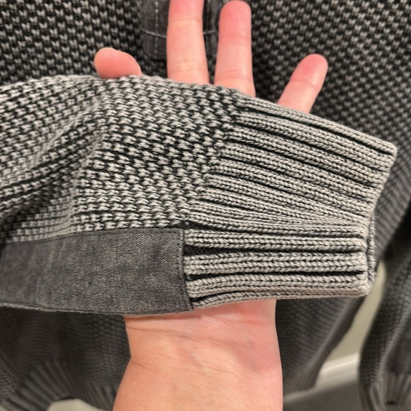 Carbon 2 Cobalt Chunky Pigment Dye Charcoal Grey Hi Def Zip Neck Sweater - Picture 3 of 8